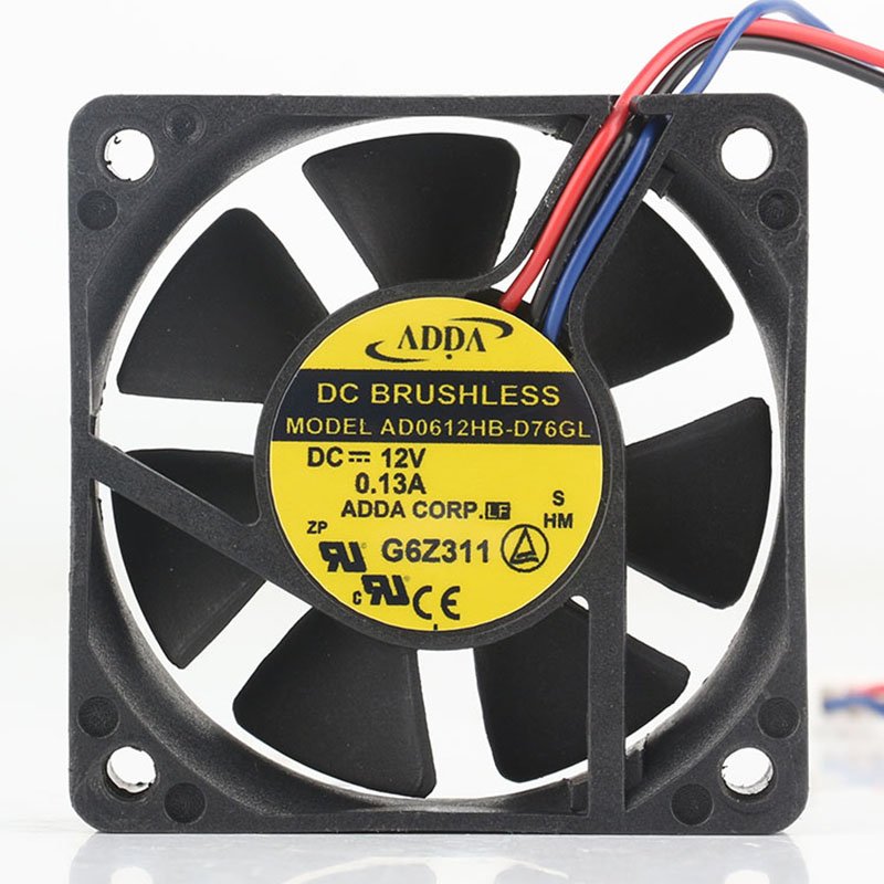 Original Binding ADDA 12V 24V DC12V 0.13A EC AC 60*60*15MM CM 6015 3-wire Chassis CPU Mute Fan AD0612HB-D76GL Cooling Fan